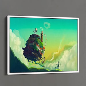 Howl&#39;s Moving Castle Poster, Sophie and Howl Canvas Poster, Ghibli Inspired Decor, Anime Wall Art, Anime Fan Gift, Anime Room Decor