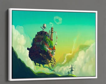 Howl's Moving Castle Poster, Sophie and Howl Canvas Poster, Ghibli Inspired Decor, Anime Wall Art, Anime Fan Gift, Anime Room Decor