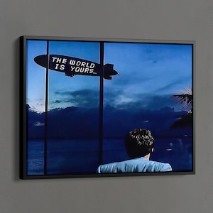 Wydruk Światowy, Plakat Scarface, Świat Jest Twoim Płótnem Ściennym, Plakat Tony&#39;ego Montany, Dekoracja Ścienna Filmu Scarface, Prezenty dla Przedsiębiorców