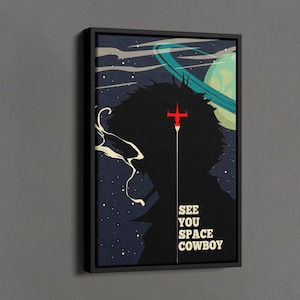 Pôster Cowboy Bebop, Tela de Cowboy do Espaço See You, Pôster Cowboy Bebop, Decoração de Parede de Mangá Vintage dos Anos 90, Estampas de Anime, Presente para Fãs de Anime