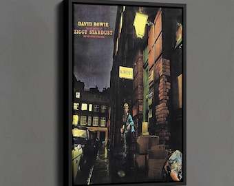 David Bowie-Ziggy Stardust Canvas Print, David Bowie Vintage Poster, Rock Music Lover Gifts, Album Cover Wall Art, Gift For Bowie Fan, KWest
