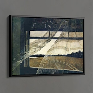 Andrew Wyeth Print, Wind from the Sea Poster, Open Window Work Art, Realistic Artwork, Farmhouse Wall Decor, Rustik Wall Decor, Home Decor