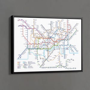 London U-Bahn Karte Print, UK Reise-Dekor, London U-Bahn Karte, U-Bahn Wandkunst, U-Bahn-Stil Wanddruck, England Kunst, Reisegeschenk