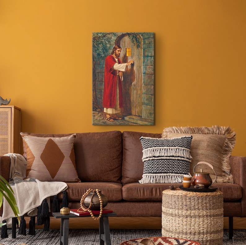 Jesus Print, Jesus Christ Knocking at the Door Poster, Jesus Wall Decor ...