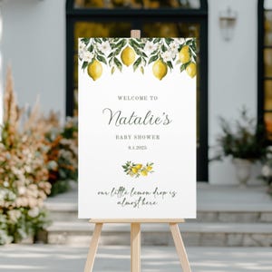 Citrus Baby Shower Welcome Sign, Lemon Baby Shower Welcome Sign, Custom Summer Citrus Baby Shower, Lemondrop Baby Shower Welcome Sign,