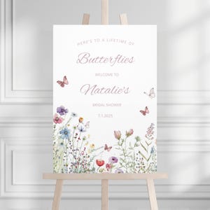 Butterflies Bridal Shower Sign, Here&#39;s To A Lifetime Of Butterflies Welcome Sign, Butterfly Bridal Shower Sign, Bridal Butterflies Poster