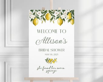Main Squeeze Bridal Shower Sign, Custom Citrus Bridal Shower Poster, She Found Her Main Squeeze Bridal Shower Sign, Lemon Bridal Decor