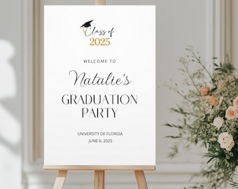 Cartel de bienvenida para fiesta de graduación, cartel minimalista de bienvenida para fiesta de graduación, cartel de bienvenida para la clase de 2025, cartel de bienvenida para graduación