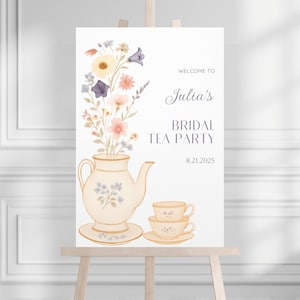 Tea Party Bridal Shower Sign, Custom High Tea Bridal Shower Welcome Sign, Bridal Tea Party Bridal Shower Tea Party Welcome Sign Poster