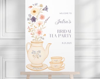 Tea Party Bridal Shower Sign, Custom High Tea Bridal Shower Welcome Sign, Bridal Tea Party Bridal Shower Tea Party Welcome Sign Poster