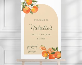 Main Squeeze Bridal Shower Sign, Custom Citrus Bridal Shower Poster, She Found Her Main Squeeze Bridal Shower Sign, Orange Bridal Decor