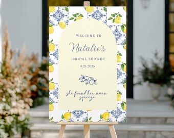 She Found Her Main Squeeze Bridal Shower Welcome Sign, Lemon Bridal Shower Welcome Sign, Citrus Bridal Shower, Her Main Squeeze Welcome Sign
