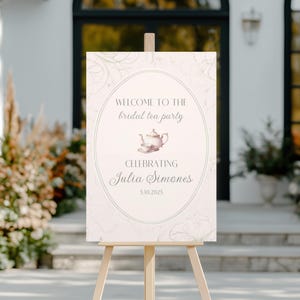 Tea Party Bridal Shower Sign, Custom High Tea Bridal Shower Welcome Sign, Bridal Tea Party Bridal Shower Tea Party Welcome Sign Poster