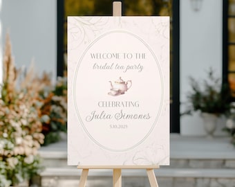 Tea Party Bridal Shower Sign, Custom High Tea Bridal Shower Welcome Sign, Bridal Tea Party Bridal Shower Tea Party Welcome Sign Poster