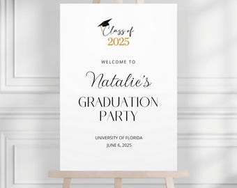Letrero de bienvenida de graduación, Letrero minimalista de bienvenida para fiesta de graduación, Letrero para fiesta de graduación, Póster de bienvenida para graduación, Póster de bienvenida para fiesta de graduación