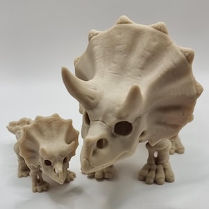 Articulated Triceratops Skeleton. Flexi dinosaur figurine.