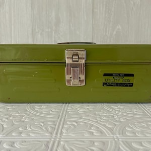 Vintage Green Union Metal Utility/Storage Box