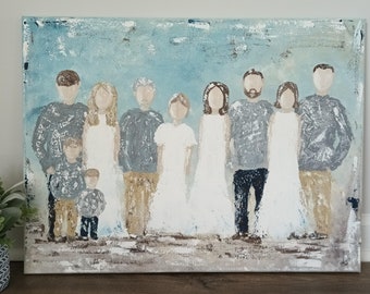 18 x 24 Made to Order Custom Abstract Family Portrait Painting