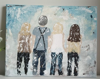 16 x 20 Made to Order Custom Abstract Family Portrait Painting