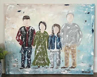18 x 24 Made to Order Custom Abstract Family Portrait Painting