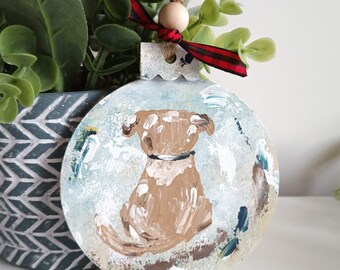 Dog Portrait Custom Hand Painted Ornament Made To Order