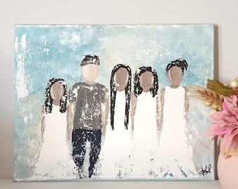8 x 10 Made to Order Custom Abstract Family Portrait Painting