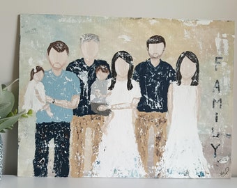 16 x 20 Made to Order Custom Abstract Family Portrait Painting