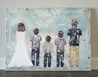 18 x 24 Made to Order Custom Abstract Family Portrait Painting