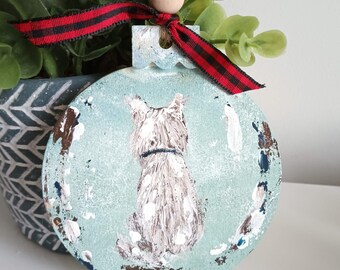 Dog Portrait Custom Hand Painted Ornament Made To Order