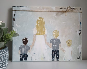 11 x 14 Made to Order Custom Abstract Family Portrait Painting