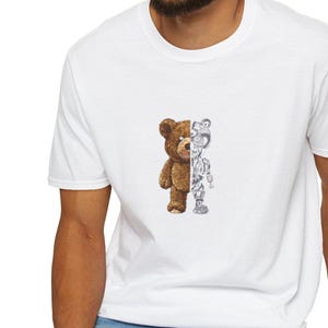 Leuke Cartoon Beer T-shirt, Unisex Cadeau voor Kinderen en Volwassenen, Leuk Verjaardags T-shirt, Gezellige Casual Kleding, Perfect voor Lente en Zomer