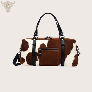 Cowhide Leather Duffle Bag: Handmade Hair-on Hide Weekender