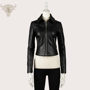 Handcrafted Women’s Stylish Leather Jacket | Women’s Retro Biker Jacket | Cropped Leather Moto Jacket | Women’s Classic Leather Jacket