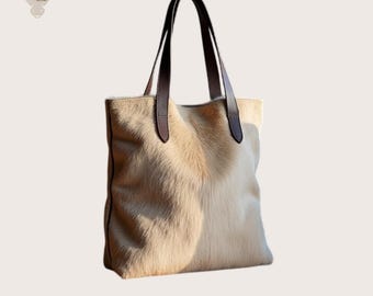 Handmade Cowhide Tote Bag: Western Hair-on-Hide Leather Bag