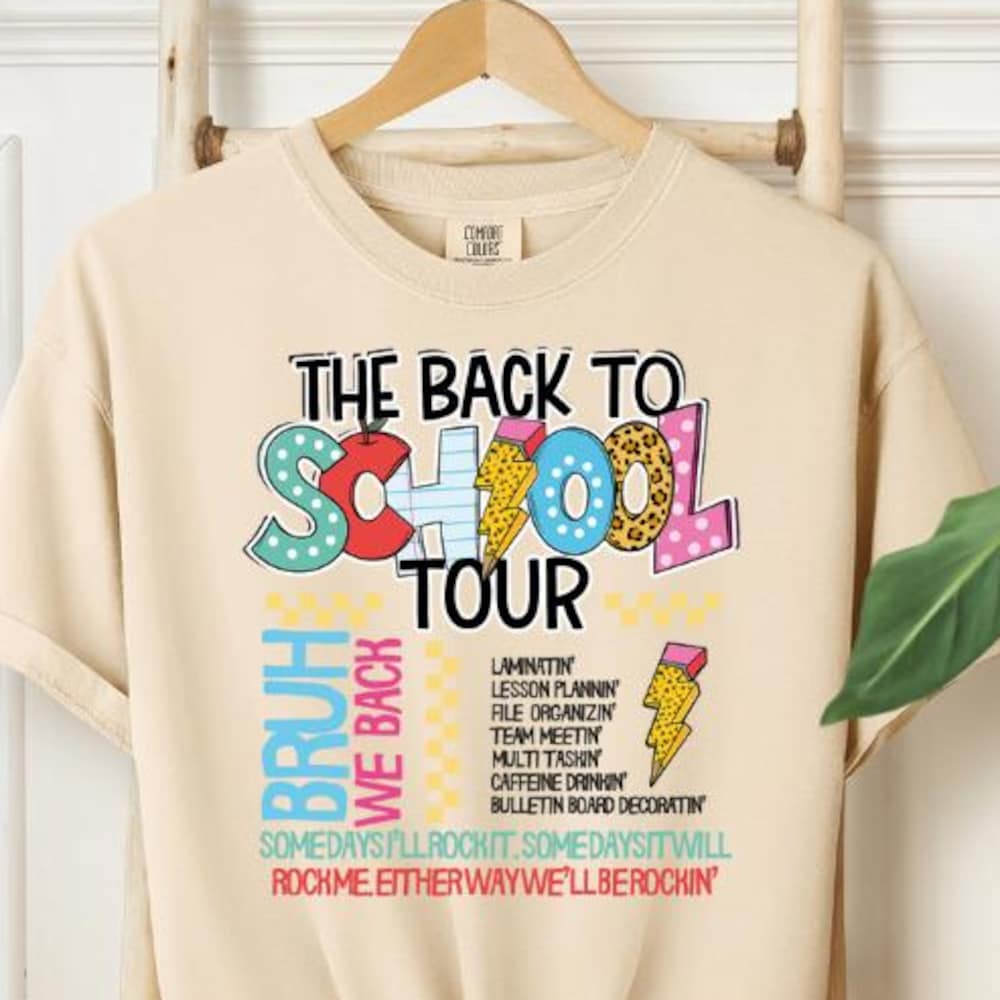 Funny Back To School Tour Shirt, Teacher Bruh We Back Tee, Trendy Teacher Gift, First Day Of School Tee, Cool Teacher Outfit New Fashion