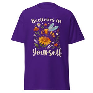 Bee Positive Quote T-Shirt - Floral Graphic Tee