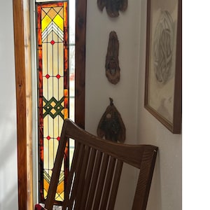 Stained Glass Sidelight or Transom - Prairie Long Window Panel