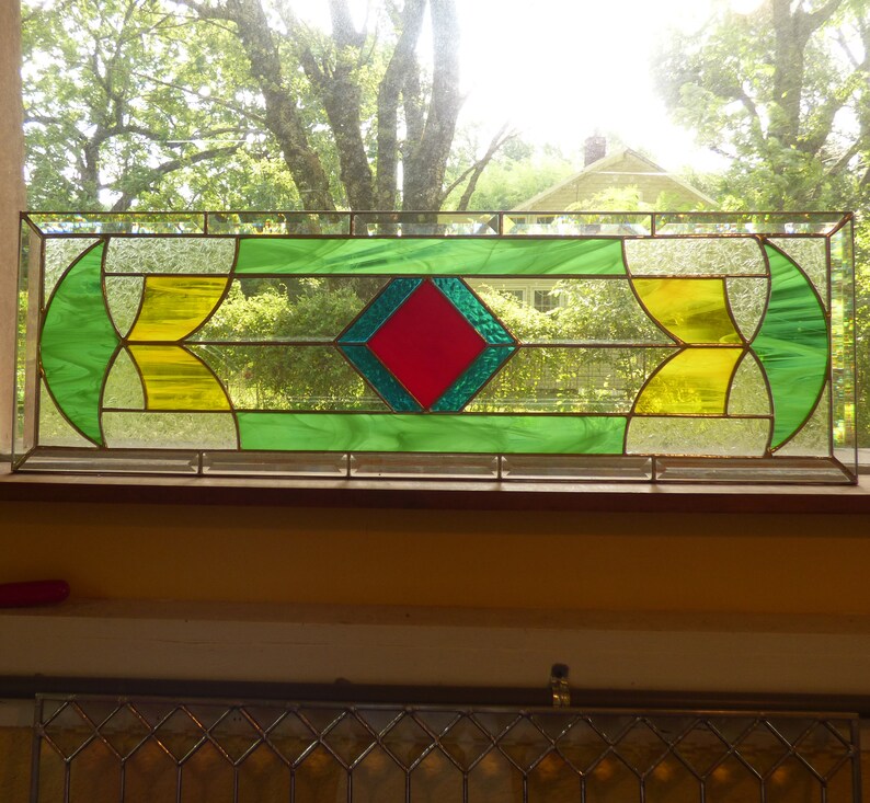 Custom Stained Glass Transom or Sidelight Contemporary Etsy