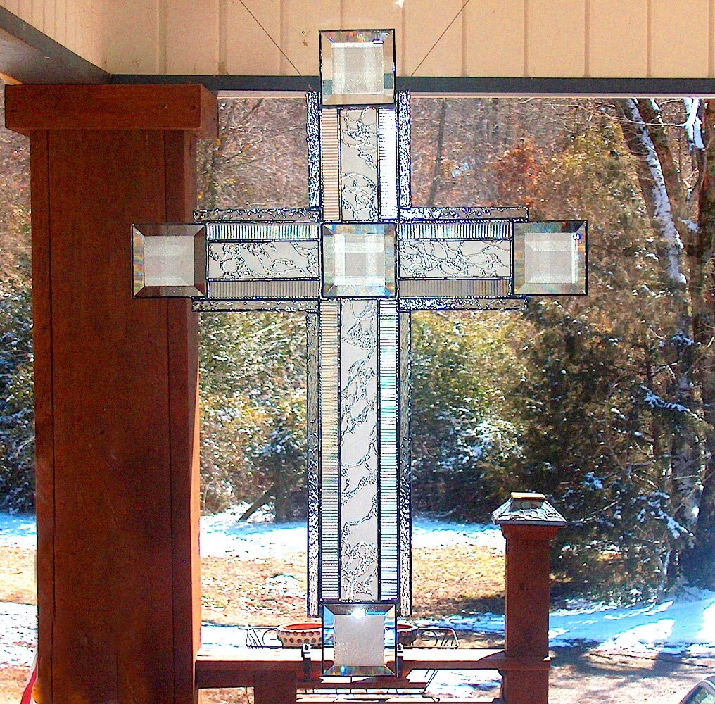 Devotion 2 Large Stained Glass Cross / Crucifix / Etsy