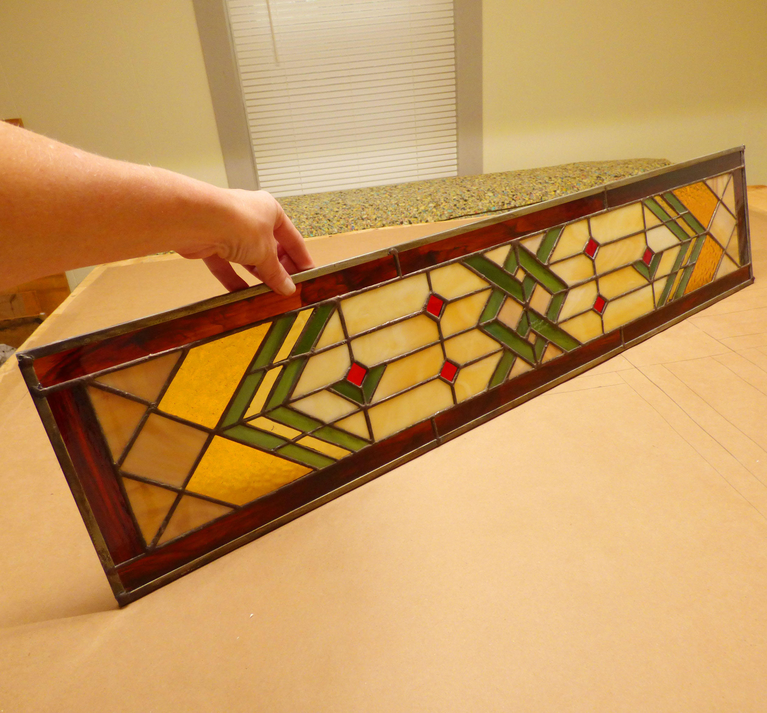stained Glass Sidelight Or Glasstransom - Prairie Custom Sizes Accepted