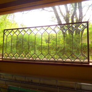 Stained Glass Transom Window - Trellis Transom 2" - BEST SELLER!! Custom Sizes Accepted