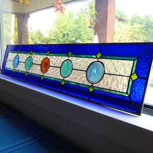 Stained Glass Transom or Sidelight - Rondel Sidelight / Transom / Suncatcher