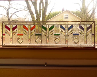 RESERVED LISING for Caitlin - Custom Stained Glass Transom - Wheat Transom Color