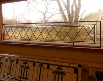 Stained Glass Transom Window or Stained Glass Sidelight Window - Old World Style - Custom Sizes Accepted