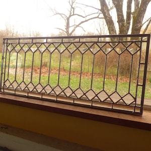 Custom Stained Glass Panel - Trellis Transom with border