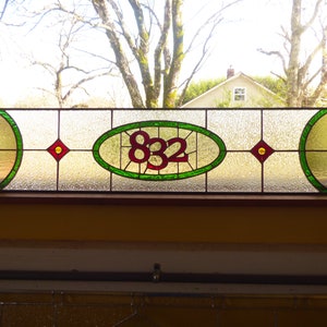 Stained Glass Transom - Custom Home Number Transoms