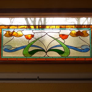 Stained Glass Transom - Art Nouveau Transom