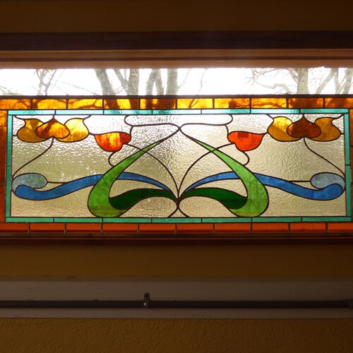 Stained Glass Transom / Panel / Suncatcher Celestial Moon Etsy