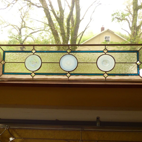 Custom Sidelight / Transom Rondel Stained Glass Panels