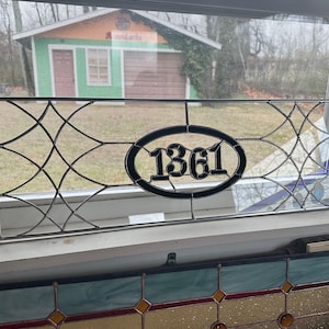 Stained Glass Transom - Custom Home Number Transom Window Panel